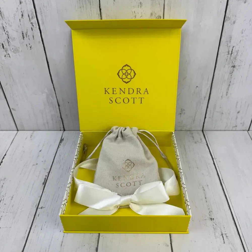 Kendra Scott Yellow Gift Box with Bow and Jewelry Dust Bag Present